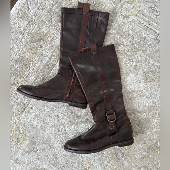 Cole Haan Brown Leather Riding Boots - Picture 3 of 13